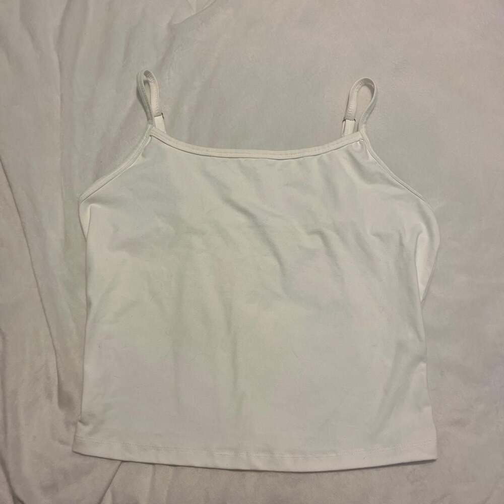 Trendy Queen White Butter Soft Cropped Cami with Adjustable Straps